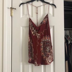 Red flowery tank top